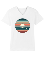Sunny beach - barca pe apa Tricou mânecă scurtă guler V Bărbat Presenter