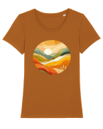 Soare si nori peste dealuri - Sunset Tricou mânecă scurtă guler larg fitted Damă Expresser