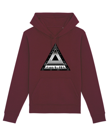 Triunghi - linii geometrice Burgundy