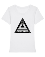 Triunghi - linii geometrice Tricou mânecă scurtă guler larg fitted Damă Expresser