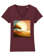 Tree under the sun Tricou mânecă scurtă guler V Damă Evoker