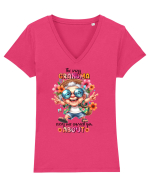 The Crazy Grandma Tricou mânecă scurtă guler V Damă Evoker