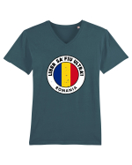 Romania - Liber sa fiu ultra'! Tricou mânecă scurtă guler V Bărbat Presenter
