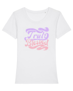 Truly Blessed Tricou mânecă scurtă guler larg fitted Damă Expresser