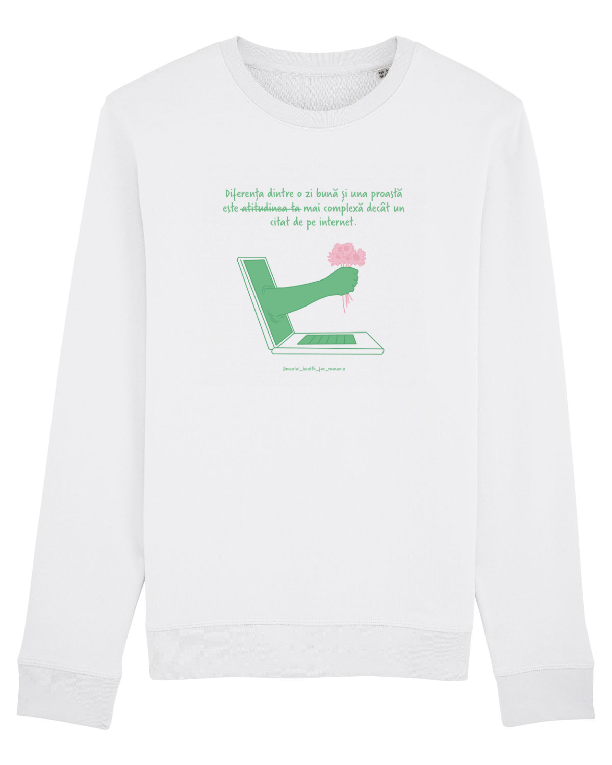 Bluză mânecă lungă Unisex Rise White
