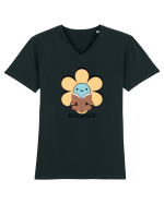 Floare Care Citește  Tricou mânecă scurtă guler V Bărbat Presenter