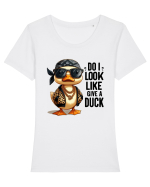 Do I Look Like Give A Duck Tricou mânecă scurtă guler larg fitted Damă Expresser