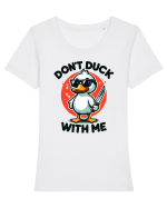 Don't Duck With Me Tricou mânecă scurtă guler larg fitted Damă Expresser