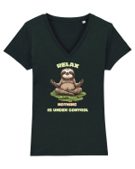 RELAX, NOTHING IS UNDER CONTROL Tricou mânecă scurtă guler V Damă Evoker