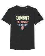 ZOMBIES EAT BRAINS, YOU ARE SAFE! :D Tricou mânecă scurtă guler larg Bărbat Skater