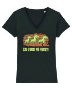 CAI VERZI PE PERETI :D Tricou mânecă scurtă guler V Damă Evoker