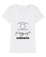 Fotograf - oficial  Tricou mânecă scurtă guler V Damă Evoker