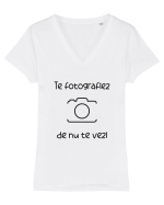 Te fotogragiez! Tricou mânecă scurtă guler V Damă Evoker