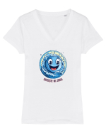 GHICESTE-MI ZODIA - VARSATOR / AQUARIUS Tricou mânecă scurtă guler V Damă Evoker