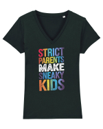 Strict Parents Make Sneaky Kids grunge Tricou mânecă scurtă guler V Damă Evoker