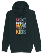 Strict Parents Make Sneaky Kids distresed Hanorac cu fermoar Unisex Connector