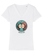 GUESS MY SIGN - GEMENI / GEMINI Tricou mânecă scurtă guler V Damă Evoker