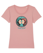 GHICESTE-MI ZODIA - GEMENI / GEMINI Tricou mânecă scurtă guler larg fitted Damă Expresser