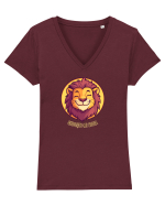 GHICESTE-MI ZODIA - LEU / LEO Tricou mânecă scurtă guler V Damă Evoker