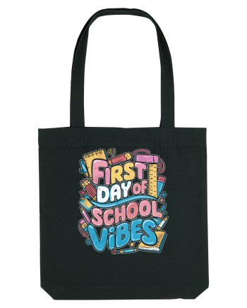 First Day of School Vibes Black