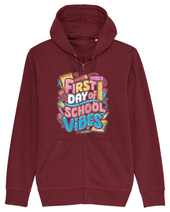 First Day of School Vibes Burgundy
