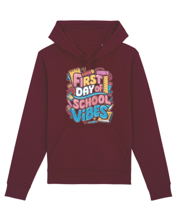 First Day of School Vibes Burgundy