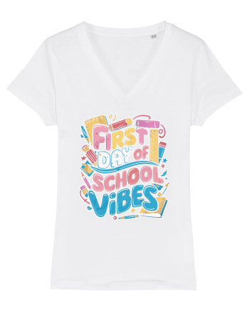 First Day of School Vibes White