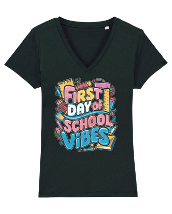 First Day of School Vibes Black