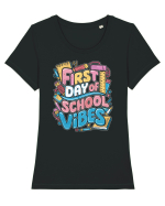 First Day of School Vibes Tricou mânecă scurtă guler larg fitted Damă Expresser