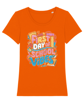 First Day of School Vibes Bright Orange