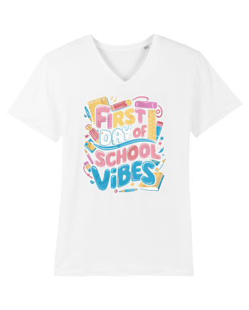 First Day of School Vibes White