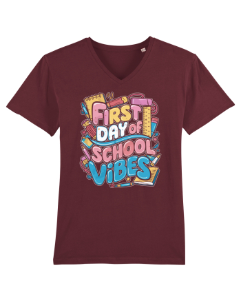 First Day of School Vibes Burgundy