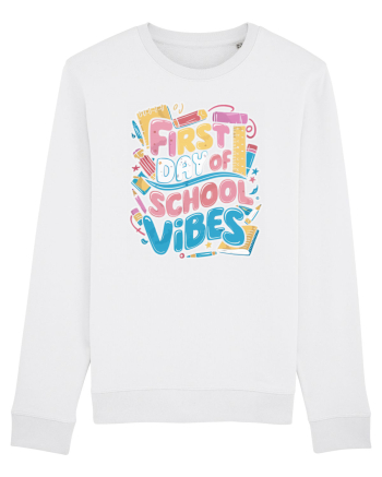 First Day of School Vibes White