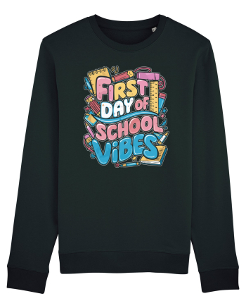 First Day of School Vibes Black