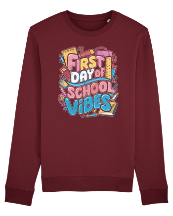 First Day of School Vibes Burgundy