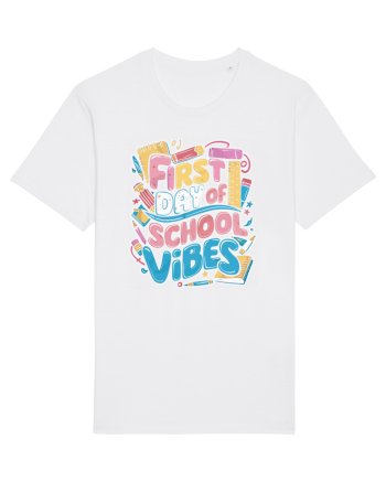 First Day of School Vibes White