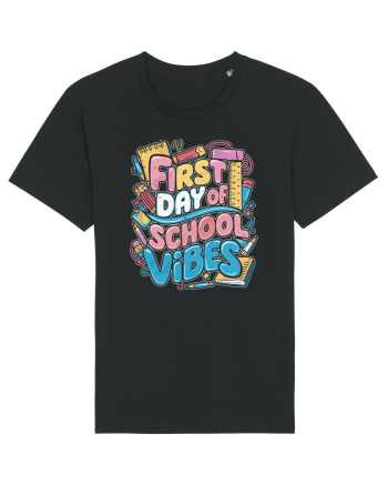 First Day of School Vibes Black