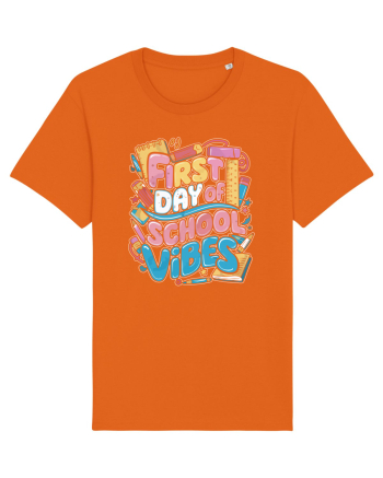 First Day of School Vibes Bright Orange