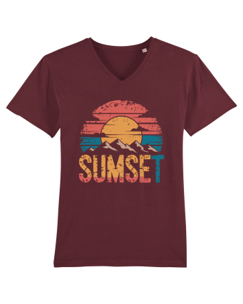 Summer Mountain Sumset Burgundy