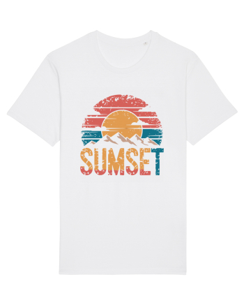 Summer Mountain Sumset White