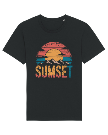 Summer Mountain Sumset Black