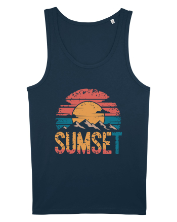 Summer Mountain Sumset Navy