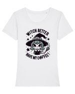Witch better have my coffee! Tricou mânecă scurtă guler larg fitted Damă Expresser