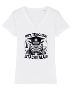 Hey, Teacher! litachitalau! Tricou mânecă scurtă guler V Damă Evoker