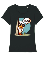 I Saw Tricou mânecă scurtă guler larg fitted Damă Expresser
