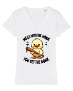 Mess With The Honk You Get The Bonk Tricou mânecă scurtă guler V Damă Evoker