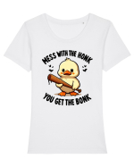 Mess With The Honk You Get The Bonk Tricou mânecă scurtă guler larg fitted Damă Expresser
