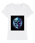 Skull/Craniu in diferite stiluri 03 Tricou mânecă scurtă guler V Damă Evoker