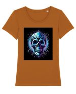 Skull/Craniu in diferite stiluri 03 Tricou mânecă scurtă guler larg fitted Damă Expresser