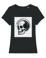 Skull/Craniu in diferite stiluri 05 Tricou mânecă scurtă guler larg fitted Damă Expresser